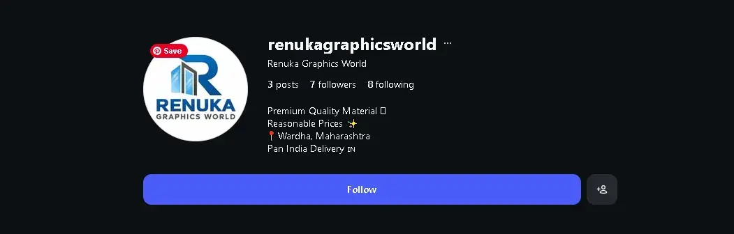 Renuka Graphics World Instagram profile: premium quality material, reasonable prices, Wardha, pan-India delivery